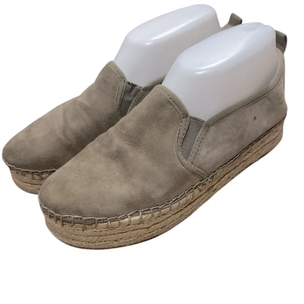 Sam Edelman Carrin Tan Slip-On 1 inch Stitched Espadrilles- Size 7.5